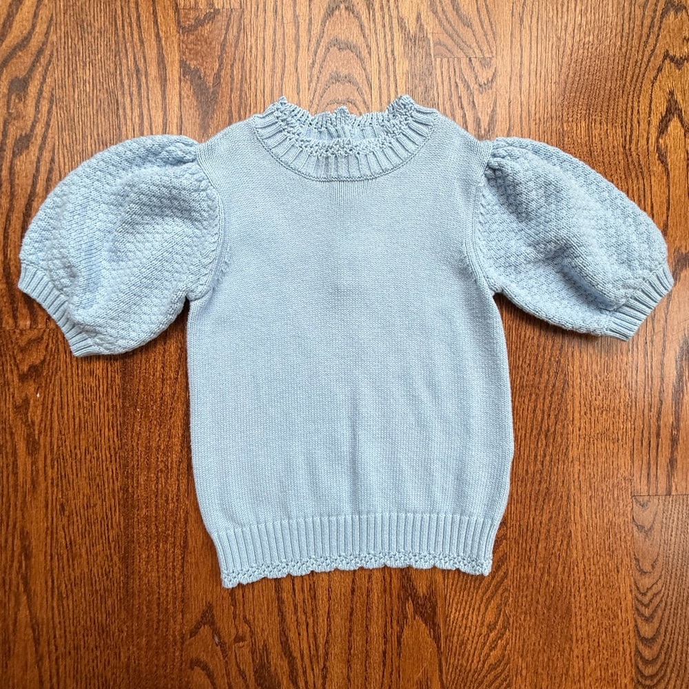 Janie and Jack Periwinkle Puff Sleeve Sweater 5